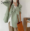 Syiwidii White Blazers for Women Loose Suit Jacket Long Sleeve Oversized Coats 2022 Fall Loose Green Blazer Jacket OL Black Tops