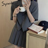 Syiwidii Women Skirt Suits Set 2022 Yellow Green 2 Piece Jacket Work Mini Pleated Skirts Korean Office Ladies Blazer Set