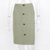 Army Green Pocket Skirt Women Summer New Arrival Button Mini Skirt Casual Solid Empire Lady Single-Breasted Bottom