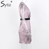 Pink Purple Sleeveless Vintage Women Dress 2022 Loose Female Mini Party Dresses With Sashes Christmas Robe Dress