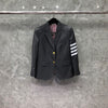 TB THOM Suit Autunm Winter Women's Jackets Brand Blazers Coats Classic Tonal 4-Bar Arm Stripe Single-Breasted Suit