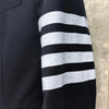 TB THOM Suit Autunm Winter Women's Jackets Brand Blazers Coats Classic White 4-Bar Stripes Formal Business Navy TB Suit