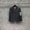 TB THOM Suit Autunm Winter Women's Jackets Brand Blazers Coats Classic White 4-Bar Arm Stripe Formal Business TB Suit