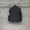 TB THOM Suit Autunm Winter Women's Jackets Brand Blazers Coats Classic White 4-Bar Stripes Formal Business Gray TB Suit