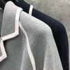 TB THOM Suit Spring Winter Man Jacket Brand Blazer White Grosgrain Tipping Knit Coat Custom  TB Formal Suit