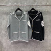 TB THOM Suit Spring Winter Man Jacket Brand Blazer White Grosgrain Tipping Knit Coat Custom  TB Formal Suit