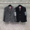 TB THOM Women’s Blazer Spring Autunm Female Jacket Brand  Classic White 4-bar Striped Coat  TB Wool Blazers