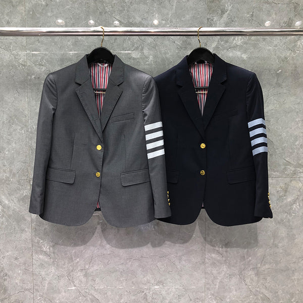 TB TNOM Suit Autunm Winter Women's Jackets Brand Blazers Coats Classic White 4-Bar Arm Stripe Formal Business TB Suit