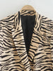 TELLHONEY Women Leopard Print Notched Collar Double Breasted With Pockets Blazer Female Casual Long Sleeves Satin Coat