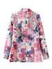 TELLHONEY Women Print Notched Collar Double Breasted Blazer Female Casual Long Sleeves Loose Jacket Coat Chic Outerwears