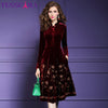 TESSCARA Women Autumn & Winter Elegant Sequin Velvet Dress Festa Female  Designer Party Vestidos Vintage Robe Femme