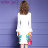 TESSCARA Women Spring Elegant Embroidery Blazer Dress Festa  Cocktail Party Robe Vintage Designer Pencil Vestidos