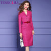 TESSCARA Women Winter Elegant Pencil Dress Festa  Office Cocktail Party Robe Femme Vintage Designer Vestidos M-3XL