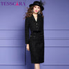 TESSCARA Women Winter Elegant Pencil Dress Festa  Office Cocktail Party Robe Femme Vintage Designer Vestidos M-3XL