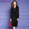 TESSCARA Women Winter Elegant Pencil Dress Festa  Office Cocktail Party Robe Femme Vintage Designer Vestidos M-3XL