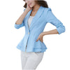 TFGS Jacket Blazer Women Suit Foldable Long Sleeves Lapel Coat Candy Color Blazer Single Button Blazers Jackets