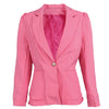 TFGS Jacket Blazer Women Suit Foldable Long Sleeves Lapel Coat Candy Color Blazer Single Button Blazers Jackets