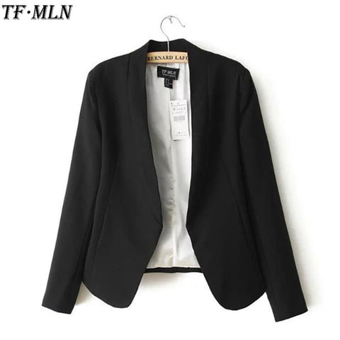 TFMLN 2022 Autumn Women Blazer Jacket Women None Button Cardigan Coat Long Sleeve Blazer Ladies Business Suits Casual Outerwear