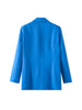 TFMLN Blue Office Blazer Woman Double Breasted Jacket Women Outfit Long Sleeve Elegant Female Blazer Shoulder Pads Women Coat