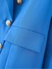 TFMLN Blue Office Blazer Woman Double Breasted Jacket Women Outfit Long Sleeve Elegant Female Blazer Shoulder Pads Women Coat