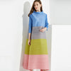 TIANPEI Pleated Women Oversized Three Quarter High Pockets Long Dress Turtleneck African Indie Aesthetic Clothes