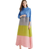 TIANPEI Pleated Women Oversized Three Quarter High Pockets Long Dress Turtleneck African Indie Aesthetic Clothes