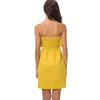 Women Summer Dresses and Sundresses 2022 Kawaii Off Shoulder Strapless Tunic Dress Shirt With Sashes Yellow Robe Femme