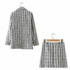 TMODA1962 2023 Autumn Winter Women Plaid Thick Tweed Coat Vintage Office Lady Work Chic Mini Skirts Suit Two Piece Sets Female