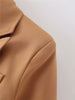 TMODA1974 Women 2023 Double-Breasted Camel Blazer Coat Vintage Long Sleeve Pockets Female Outerwear Chic Veste Femme Top