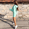 TNNAOFF Popular Letter Velvet Hooded Dress for Women Birthday Clothing Winter Zip Long Sleeve Lounge Wear Sports Dresses