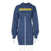 TNNAOFF Popular Letter Velvet Hooded Dress for Women Birthday Clothing Winter Zip Long Sleeve Lounge Wear Sports Dresses