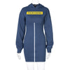 TNNAOFF Popular Letter Velvet Hooded Dress for Women Birthday Clothing Winter Zip Long Sleeve Lounge Wear Sports Dresses