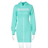 TNNAOFF Popular Letter Velvet Hooded Dress for Women Birthday Clothing Winter Zip Long Sleeve Lounge Wear Sports Dresses