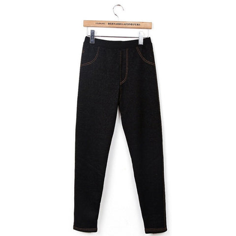 Winter Leggings Jeans for Women Jeggings Pants Fleece inside Plus Size XL-XXL Thermal Jeggings