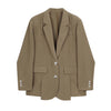 2023 Office Women Loose Fitting Blazer Coat Vintage Long Sleeve Pockets Female Outerwear Stylish Chic Tops
