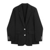 2023 Office Women Loose Fitting Blazer Coat Vintage Long Sleeve Pockets Female Outerwear Stylish Chic Tops