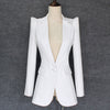 2023 Stylish Designer Blazer Women's Shrug Shoulder Single Button White Blazer Jacket