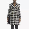 Runway 2023 Baroque Designer Blazer Women's Lion Buttons Notched Collar Tweed Long Wool Coat