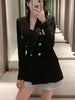 TRAF 2023 Black Double Breasted Blazer Women Blue Pink Elegant Female Blazer Autumn Office Wear Long Sleeve Tweed Jacket