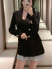 TRAF 2023 Black Double Breasted Blazer Women Blue Pink Elegant Female Blazer Autumn Office Wear Long Sleeve Tweed Jacket
