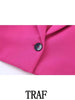 TRAF  2023 2 Pieces Sets Women Cropped Single Button Long Sleeve Blazer Coat + Slim Mini Short Skirts Causal Sets