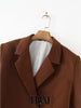 TRAF  2023 Pocket Solid Single-Breasted Cropped Blazer Women Casual Blazer Woman Office Elegant Female Suit Jacket
