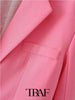 TRAF  2023 Solid Color Irregular Button Blazer Women Casual Blazer Woman Office Elegant Female Suit Jacket