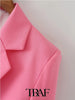 TRAF  2023 Solid Color Irregular Button Blazer Women Casual Blazer Woman Office Elegant Female Suit Jacket