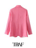 TRAF  2023 Solid Color Irregular Button Blazer Women Casual Blazer Woman Office Elegant Female Suit Jacket
