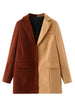 TRAF 2023  Woman Casual Coats Spring Notched Collar Single Breasted Two Tone Blazers Female Patchwork Long Jacket