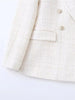 TRAF Beige Casual Blazer Woman Office Double Breasted Blazer Women Textured Long Sleeve Chic And Elegant Woman Jacket