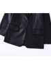 TRAF Black Leather Blazer Women Masculine Jackets for Women 2023 Streetwear Oversized Blazer Woman Long Sleeve Female Blazers