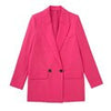 TRAF Black Long Blazer Women Pink White Casual Blazer Woman Double Breasted Elegant Blazers For Women 2023 Fall Oversize Jacket
