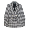TRAF  Faux Houndstooth Gold Double-Breasted Blazer Women 2023 Casual Blazer Woman Office Female Suit Long Sleeve Jacket
